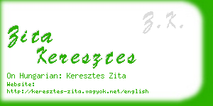 zita keresztes business card